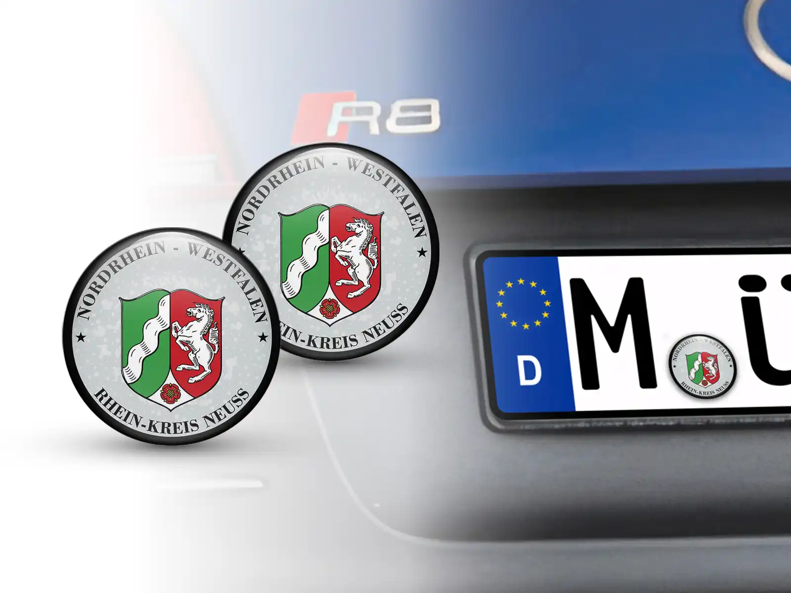 Aufkleber TÜV Rhein-Kreis Neuss Nummernschild plakette